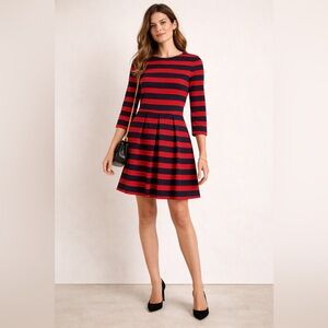 GAP Designed and Crafted Red&Navy Stripe Fit & Flare Dress Size 4 Cotton Stretch